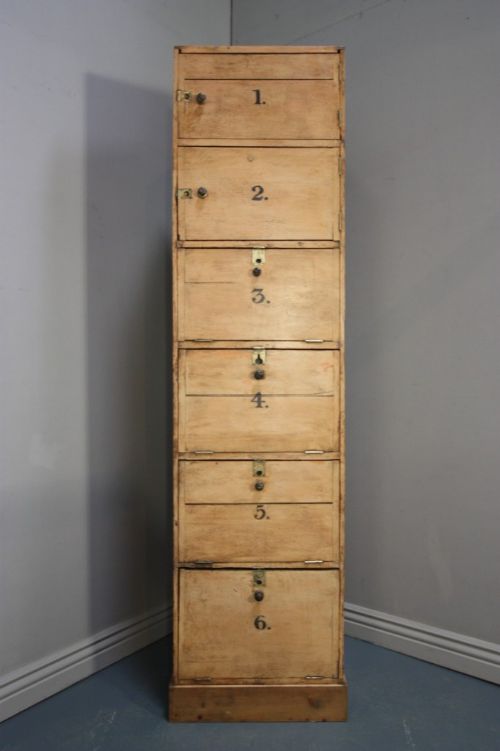 Original Painted Pine Antique Solicitors Cupboard