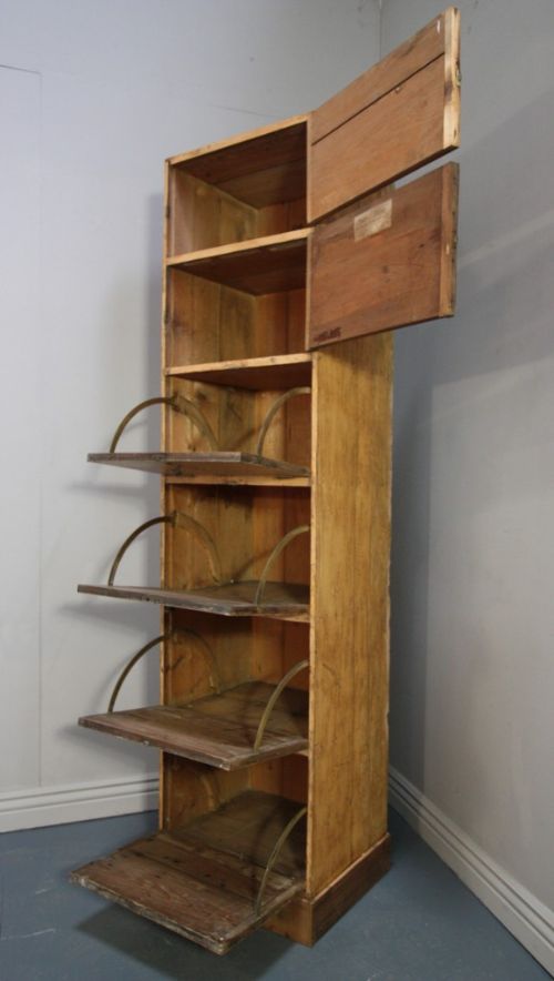 fig 1. Original Painted Pine Antique Solicitors Cupboard