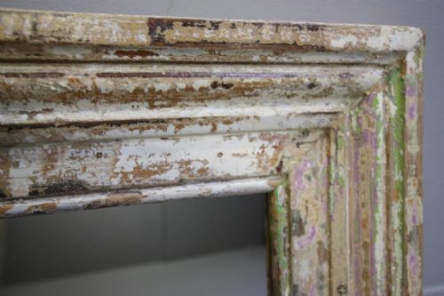 fig 1. Large Antique Painted Pine Architrave Mirror.