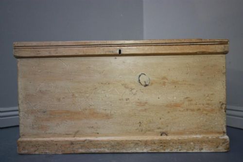 fig 1. 19th Century Antique Pine Box in Original Paint