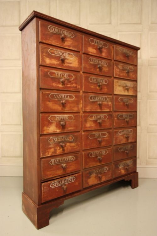 fig 1. Fabulous Antique Multi Drawer Seed Chest.