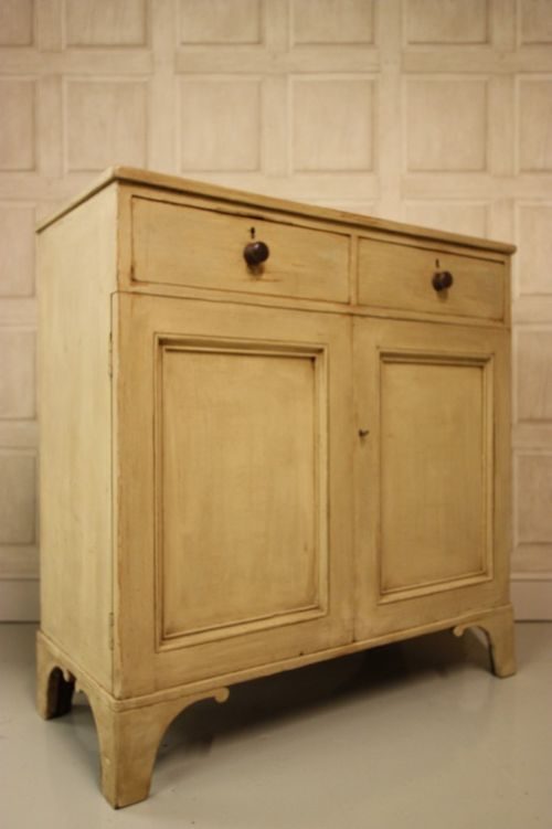 fig 1. Regency Antique Painted Pine Cupboard.