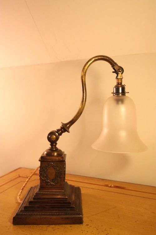 fig 1. Edwardian Antique Desk Lamp.