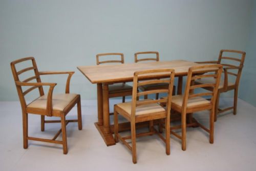 fig 1. Wonderful Heals Antique Oak Dining Table & Chairs