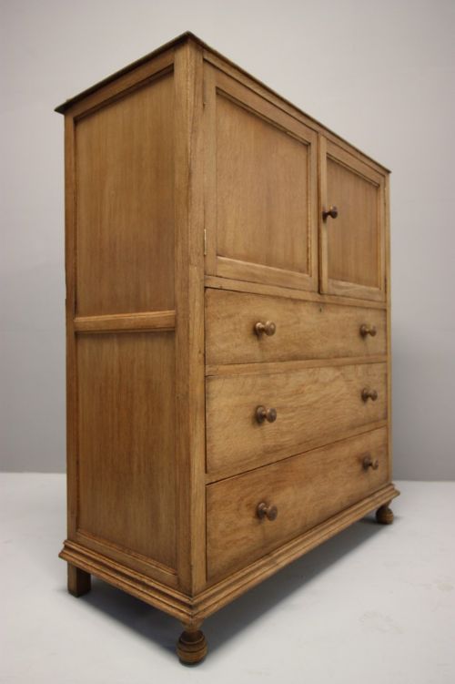 fig 1. 1930's Heals Oak Tall Boy Cupboard