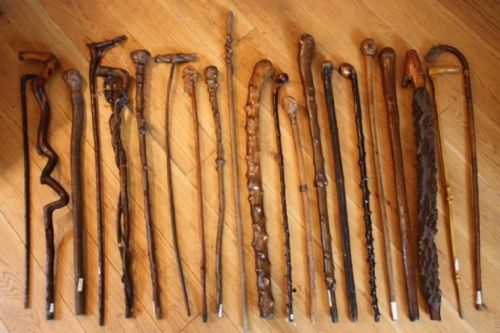 Fabulous Collection of 21 Antique Walking Sticks.