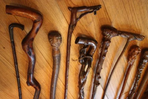 fig 1. Fabulous Collection of 21 Antique Walking Sticks.