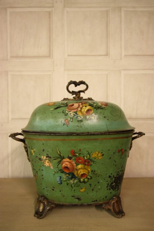 Regency English Antique Toleware Purdonium.