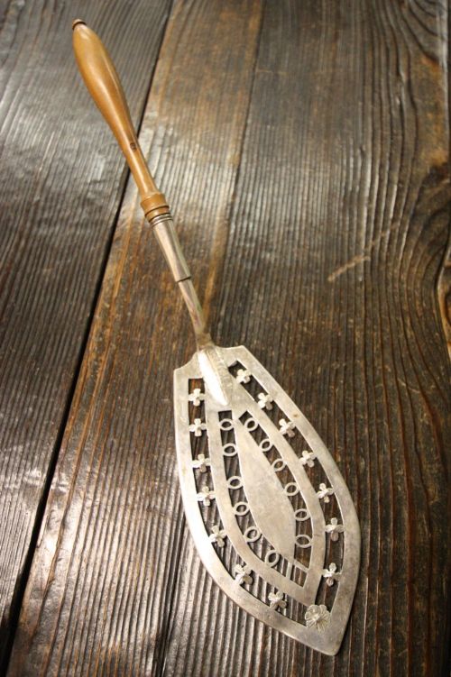 19th Century Antique Solid Silver Cake Slice.