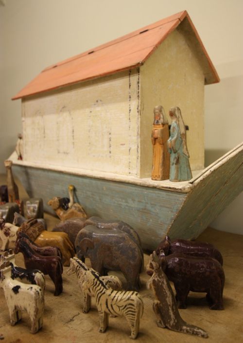 Large Edwardian Antique Childs Noah's Ark