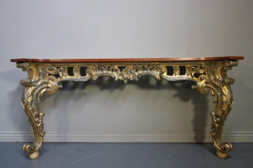 Oversized Antique Giltwood Console Table.