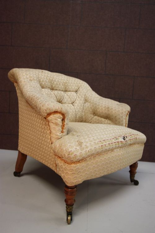Antique Howard & Sons Upholstered Armchair.