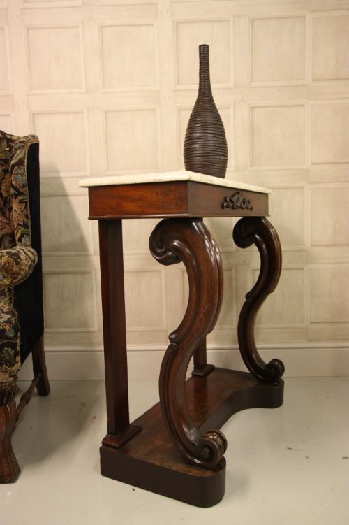 fig 1. William IV Antique Marble & Mahogany Console Table