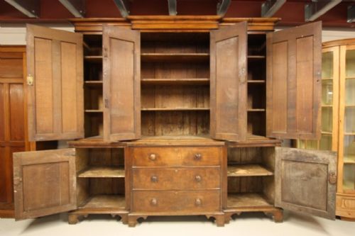 fig 4. Fine Georgian Antique Oak Housekeepers Cupboard.
