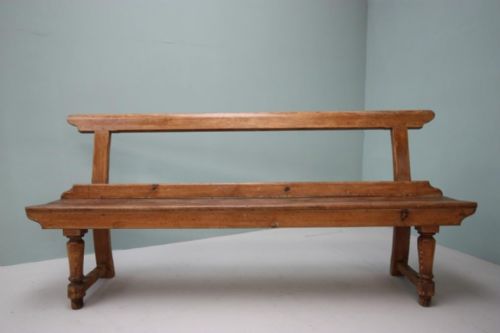 fig 1. Pair of 19th Century Antique Pine Kitchen Benches