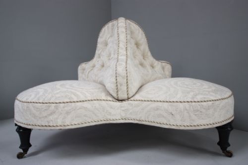 fig 1. 19th Century Antique Conversation Seat.