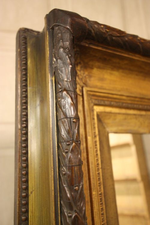 fig 1. Massive Decorative English Antique Gilt Mirror.