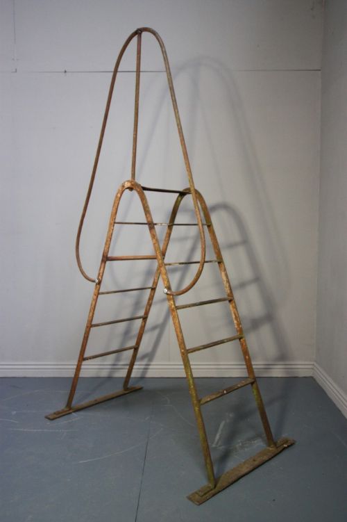 English Country Estate Antique Iron Wall Ladder
