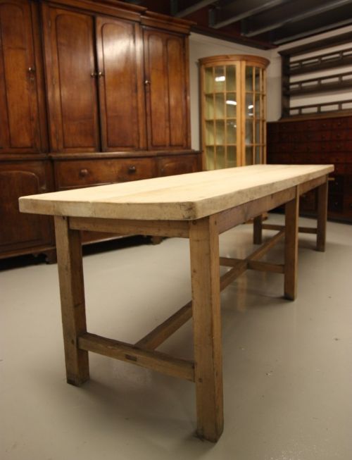 Sycamore Topped Antique Dining Table.