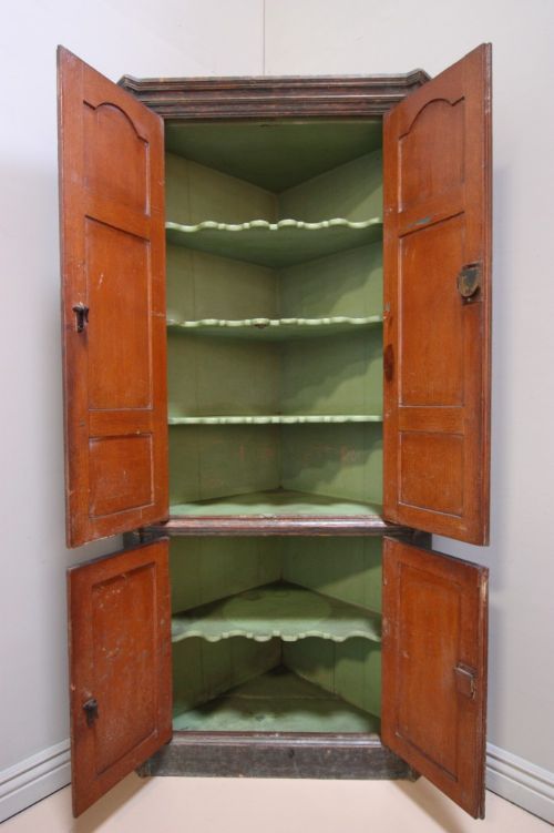 fig 1. Original Georgian Antique Corner Cupboard