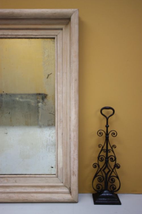 fig 1. Deeply Moulded Painted Pine Antique Mirror.