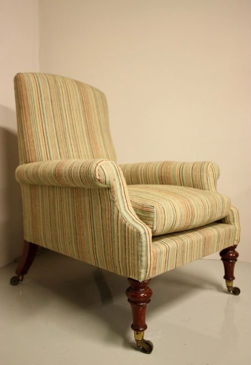 fig 1. Antique Mahogany & Upholstered Armchair