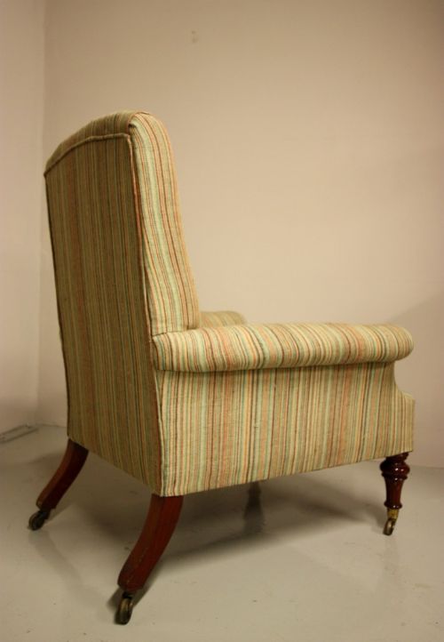 fig 2. Antique Mahogany & Upholstered Armchair