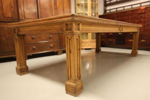 Impressive Antique Oak Dining Table, Seats 12.