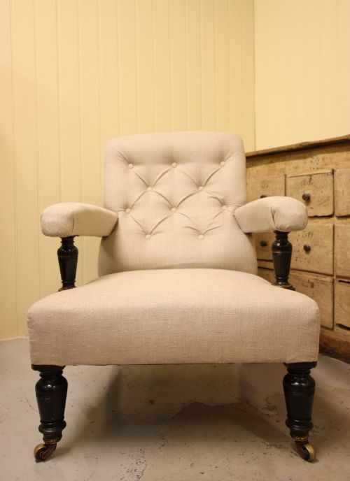 fig 1. Antique Upholstered Armchair by Gillows, Lancaster