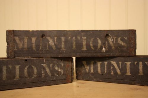 Set of Three Antique Munitions Pine Boxes