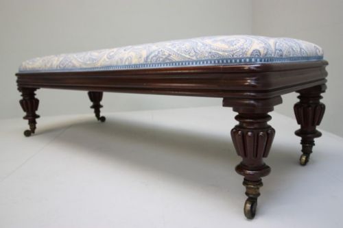 Huge William IV Antique Mahogany Footstool