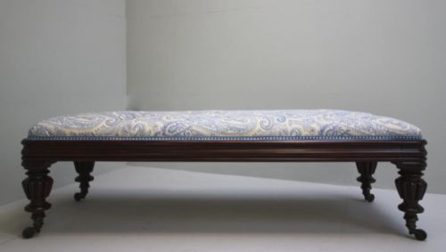fig 1. Huge William IV Antique Mahogany Footstool