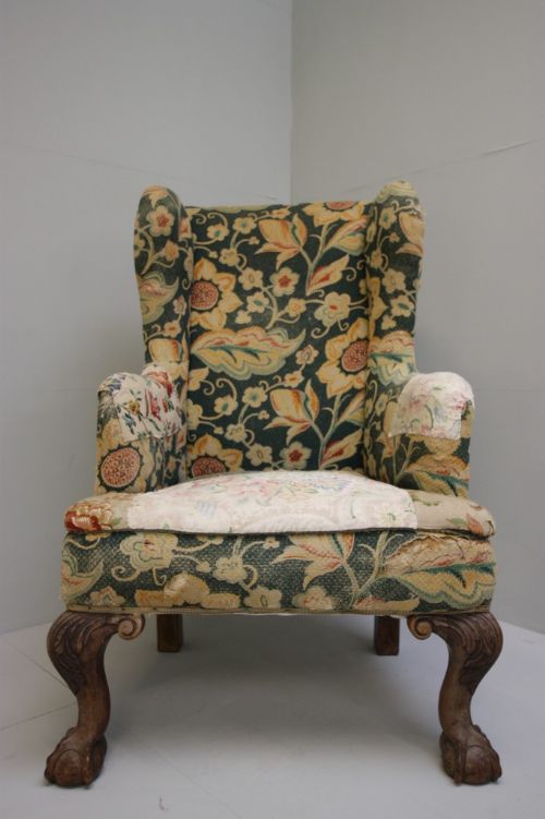 fig 1. Wonderful English Antique Wing Chair.