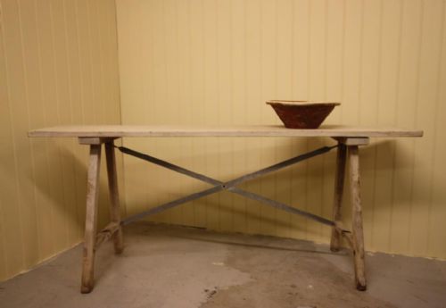 Antique Bleached Oak & Sycamore Side Table.