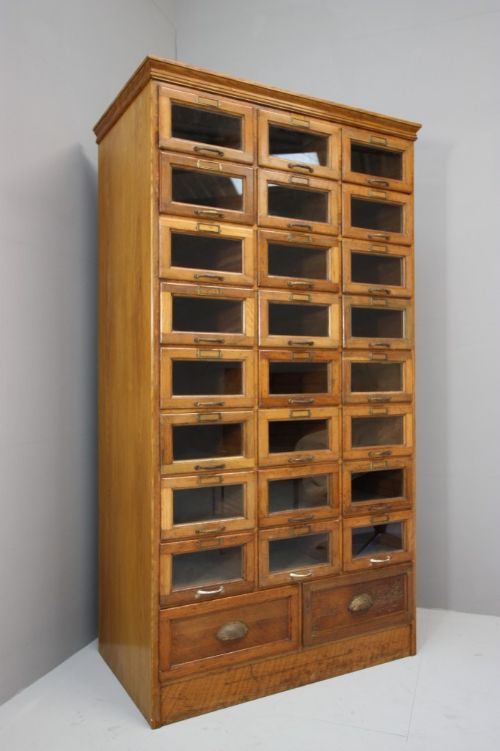 English Antique Oak Shirt Cabinet
