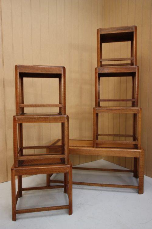 1920'S Nest of Seven Camphor Wood Coffee Tables.