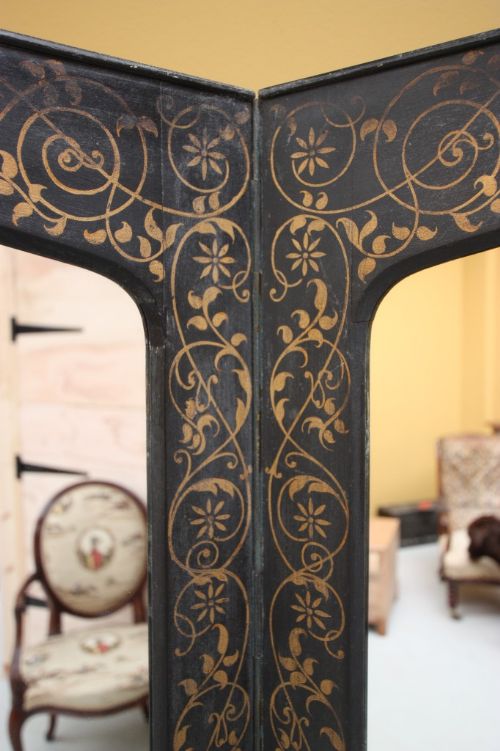 fig 1. Antique Decorated & Mirrored  Dressing Screen