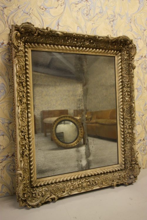 Decorative English Antique Gesso Mirror