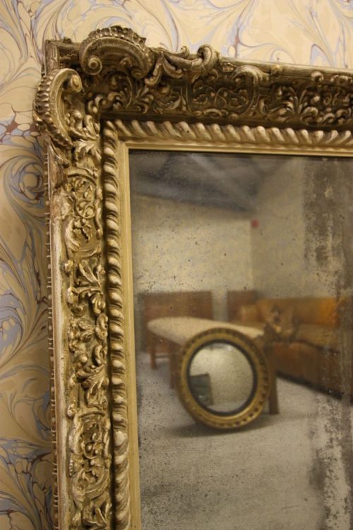fig 1. Decorative English Antique Gesso Mirror