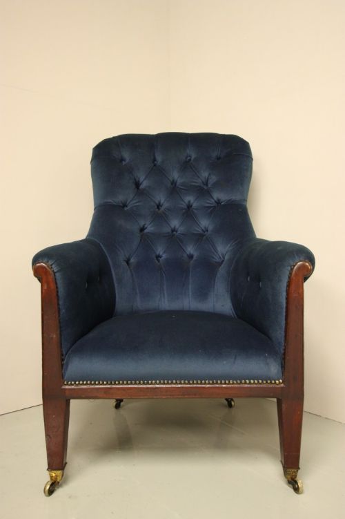 fig 1. Large William IV Antique Upholstered Armchair