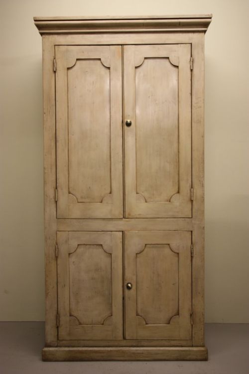 English Antique Original Painted Pine Cupboard