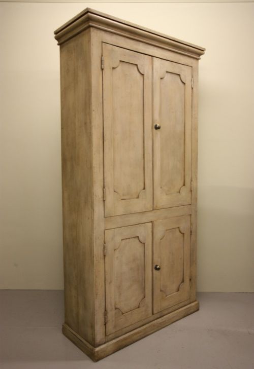 fig 1. English Antique Original Painted Pine Cupboard