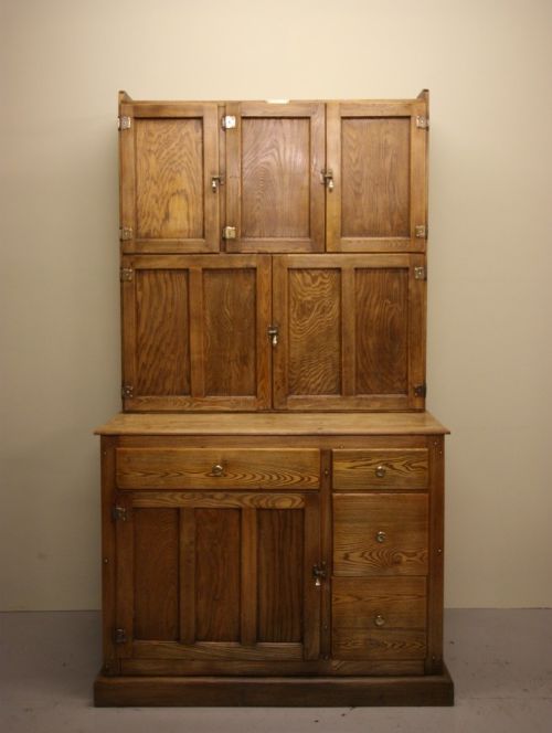 English Edwardian Antique Oak Kitchenette
