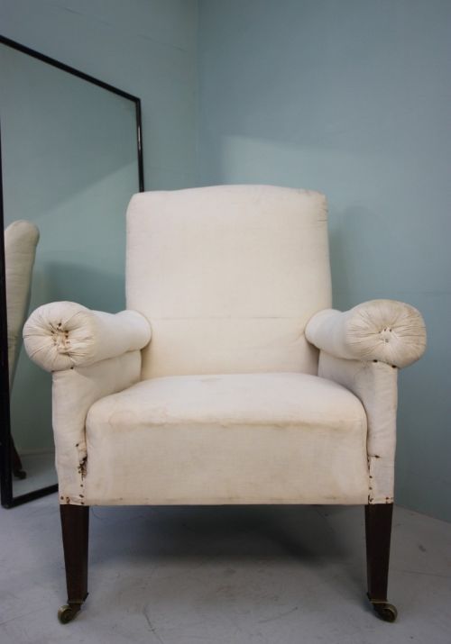 fig 1. Large 19th Century Antique Howard & Sons Armchair.