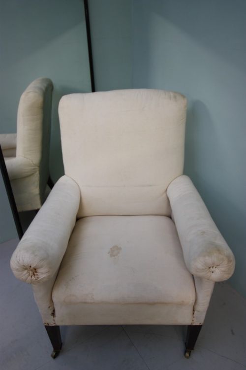 fig 2. Large 19th Century Antique Howard & Sons Armchair.