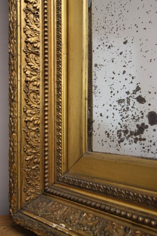 fig 1. English Antique Gesso & Gilt Mirror