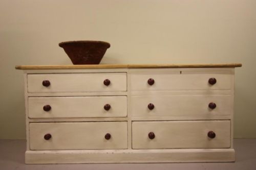 Antique Painted Pine Bakers Dresser