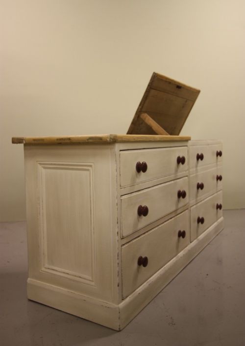 fig 1. Antique Painted Pine Bakers Dresser