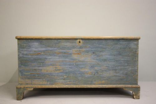 Georgian Antique Original Painted Pine Bedding Box