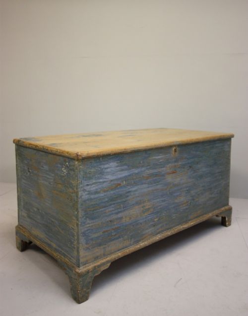 fig 1. Georgian Antique Original Painted Pine Bedding Box
